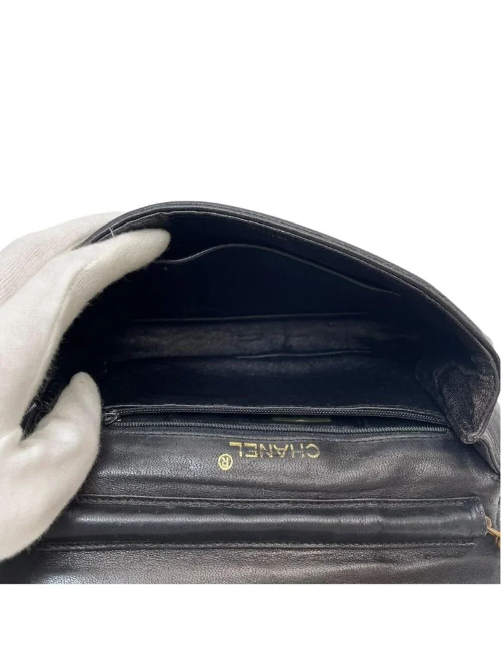 Chanel Lambskin CC Logo Chain Shoulder Bag Black